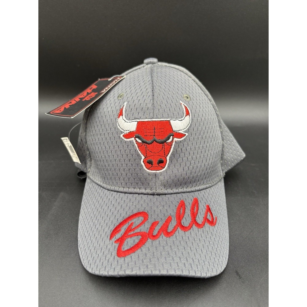 Chicago Bulls Cap Hat Men's Flexfit One Size Haina Gray Red Embroidered NWT